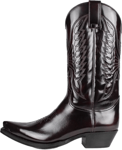 XBTEVUDAK Cowboy Boots Men Boots Pointed Toe Vintage Square Toe Chunky Block Heel Pointed Mid-Calf Leather Western Boots