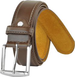 Moda Di Raza Men's Classic 1.5 Inch Wide Leather Dress Belt Formal Casual Belt 43 - 47 inches Brown