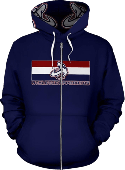 ATHLETIC APPARATUS NAVY 2 UNISEX ZIP UP HOODIES
