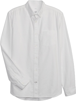 GAP Men's Long Sleeve Oxford Button Down Shirt XX-Large White