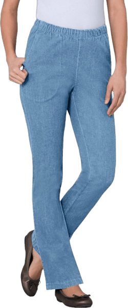 Woman Within Women's Plus Size Bootcut Fineline Denim Jean - 22 W, Light Stonewash