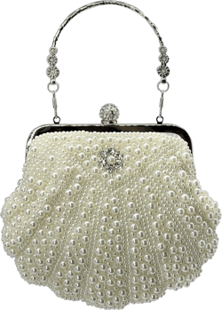 Elegant Pearl clutch purses, Formal Wristlet Purses for Women Dress,White Pearl Evening Bag for Wedding and Party,Vintage 1920s Beaded Clutch Purse