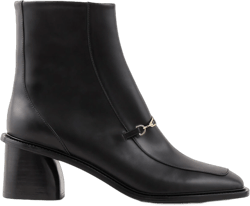 Leather Ankle Boots black / gray For Women | Sandro Paris