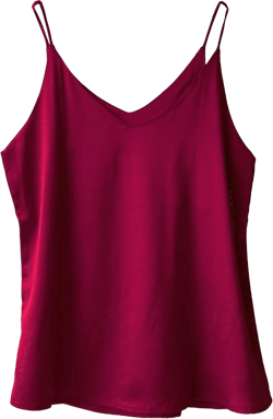 Wantschun Womens Silk Satin Camisole Cami Plain Strappy Vest Top T-Shirt Blouse Tank Shirt V-Neck Spaghetti Strap XS-4X 3X Basic - Wine Red