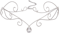 Fairy Circlet Viking Crown Celtic Headband Medieval Wedding Bride Headpiece Elf Crystal Crown Women Renaissance Costume Hair Accessory Rhinestone Vintage Tiara for Carnival Halloween Silver thread transparent rhinestone S-shaped braided crown