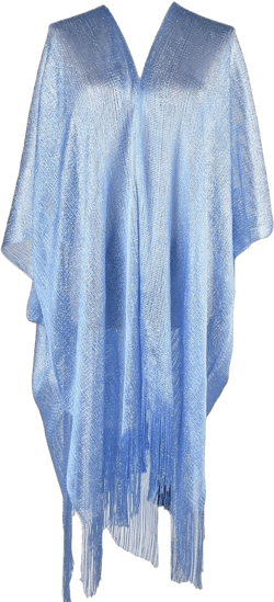 Halemet Sparkling Shawls and Wraps for Evening Dresses Metallic Scarf for Women UV Protection Coat Carfigan for Bikini Summer Sky Blue