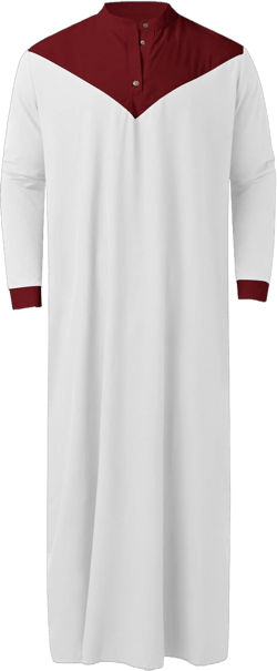Muslim Robe Men Muslim Robes Islamic AbayaDubai Long Gown Thobe Mens Muslim Kaftan Thobe Tunic Cotton Kurta Pajama 3X-Large White