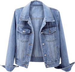 LifeShe Women's Basic Long Sleeve Button Down Distressed Denim Jackets Jean Jacket Coat Light Blue Large