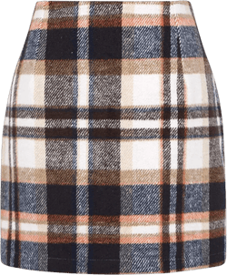 Gihuo Women High Waist Plaid Skirt Bodycon Pencil Wool Mini Skirts Vacation Holiday Female Dailywear
