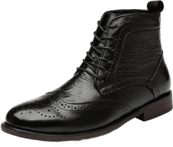 Men's Oxfords Boots Dress Casual Leather Fashion Wingtips Brogues Chelsea Boots Tuxedo Ankle Danner Boots for Men 11 Black