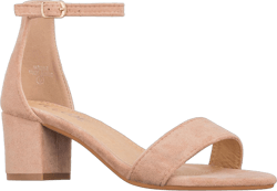ILLUDE Women’s Fashion Ankle Strap Kitten Heel Sandals - Adorable Cute Low Block Heel – Jasmine 11 Nude Suede