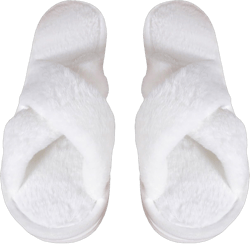 OYOANGLE Women's Solid Criss Cross Strap Fuzzy Bedroom Slippers Cozy Warm Furry Open Toe Indoor Outdoor Slippers 6.5 White