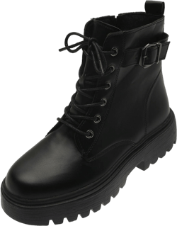 Dezsed Women's Combat Boots Clearance Women Shoes Hasp Mid Heel Flat Bottom Zipper Laceing Mid Calf Boots Fashion Plus Velvet Leather Short Boots Black