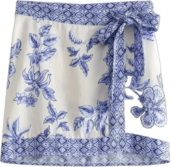 TRAF Mini Bow Skirts Women's Skirt Summer 2024 Print Mid Waist Coquette Floral Skirts Y2k Skirt All-Match Street Ladies Skirts