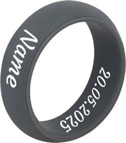 Personalized Silicone Couple Rings Set - Comfort Fit, Customizable, Available in 13 Colors(2 packs) Grey