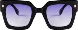 SDINM Vintage Oversized Square Sunglasses for Women, Fashion Womens Luxury Big Sun Glasses Shades UV400 Protection Black Frame (Glossy Finish)\blue Gradient Lens