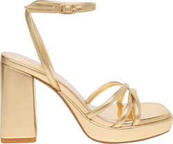 Trary Gold Heels,Square Toe White Heels for Women, 3 inch Black Heels, Platform Heels, Strappy Heels for Women, Block Heels for Wide Feet, Gold Heel, Ankle Strap High Heels, Y2k Shoes for Prom 9.5 Gold Pu