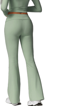 Anna-Kaci Women's Flared High Waist Yoga Pants for Activewear and Everyday Comfort- Medium, Green