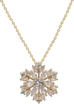 Sonateomber Dainty Chain Simple Pendant Necklace for Women, Cute Statement Rhinestone Single Dangle Necklaces Thanksgiving Christmas Jewelry Gift Gold Snowflake