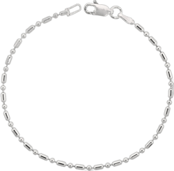 Adabele Solid Sterling Silver Bracelet 1mm Pallini Bead Dot Dash Ball Dainty Elegant Bracelet Chain Hypoallergenic Nickel Free Made In Italy Women Jewelry