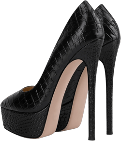 YDN Women Basic Platform Stiletto Pumps Pointed Toe High Heel Pumps Snake Print Slip on Wedding Dress Party Shoes Size 4-15 US 15 Black
