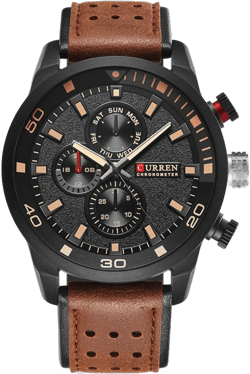 CURREN Men's Sports Waterproof Leather Strap Wrist Watch 8250 (brown)