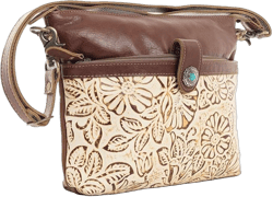 Myra Bag Western Leather Shoulder Bag for Women - Upcycled Crossbody Handbag Brown