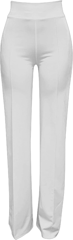 ZRBYWB Women Stretchy Straight Leg Pants Comfy Solid Classic High Waisted Wide Leg Long Bootcut Pant Slacks Work Office plus Size Women Pant plus Work Clothes