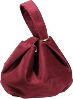 Women Clutch Velvet Top Handle Bag Wristlet Small Tote Purse Dark Red