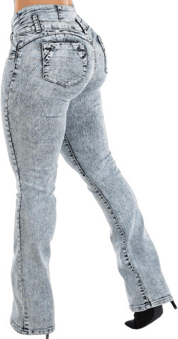 Moda Xpress Women's Butt Lifting High Waisted Bootcut Jeans - Stretchy, Comfortable Flare Jeans in Junior Size Vintage Style 17 10448m_gogo2722acblu Acid Wash