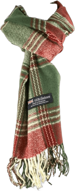 Winter Men Women Warm 100% Cashmere Scotland Made Plaid Scarf Wraps Wool Scarves #A029 Green Multi Color