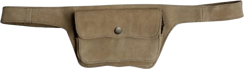 Unisex Leather Festival Belt | Suede, 2 pocket | playa wear, travel belt, belt bag for sports hiking travel bicycling, party purse, fanny pack, vendor belt, money belt (light brown)