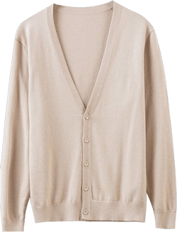 chouyatou Men's Casual V Neck Button Front Lightweight Knitted Outwear Cardigan Sweater Medium Beige