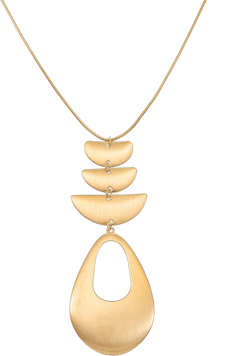Time and Tru Womens 34" Long Adjustable Gold Pendant Necklace
