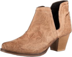 ROPER Western Boots Womens Rowdy Leather Ankle Tan 09-021-0981-3312 TA 8.5 Tan