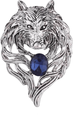 Retro Wolf Head Brooches Creative Personality Animal Pin Men Suits Coat Badge Accessories(Silver)