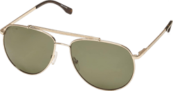 Lacoste Men's L177s Aviator Sunglasses Gold/Green Polarized 59 Millimeters