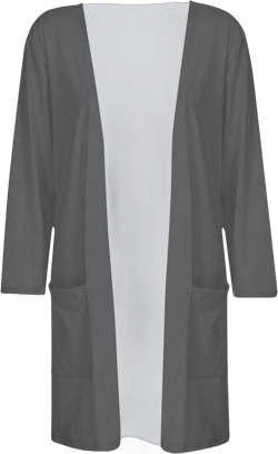Womens Fashion Easy Open Front Cardigan 3/4 Sleeve Pocket Sweater Casual Lightweight Slim Jacket Business Fall Clothes Dark Gray XX-Large