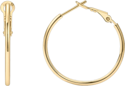 PAVOI 14K Gold Plated Sterling Silver Post Hoops | Large Hoops Earring | Lightwight Gold Hoop Earrings for Women Yellow Gold 30 Millimeters