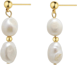 Pearl Stud Earrings Cute Cat Paw Bowknot Baroque Dangle Drop Freshwater Pearl Earrings for Women baroque