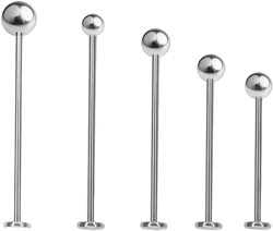 316L Surgical Steel 16G Cheek Dimple Piercing Jewelry Flat Back Tongue Rings Tragus Cartilage Extra Long Labret Monroe Lip Rings Studs Piercing Jewelry for Men Women 16mm-25mm 16G - 5/8" (16mm) & 3mm Ball