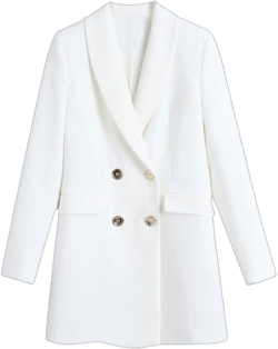 KPYTOMOA Women 2021 Fashion Double-Breasted White Blazer Coat Vintage Long Sleeve Pockets Female Outerwear Chic Veste Femme
