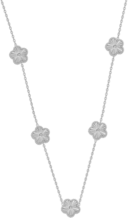 Clover Necklace for Women, Flower pendant Necklace, Five Leaf Clover Necklaces Dainty Lucky Clover Jewelry Gifts B.silver