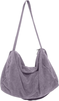 Unisex Corduroy Bag Tote Bag Large Ladies Shopper Bag Messenger Bag for Everyday/Office/Travelling Purple
