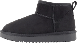 Soda MUTUAL Women's Faux Fur Mini Snow Ankle Boots - Black Imitation Suede - Size 5.5