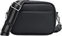 Small Crossbody Bag for women, Vegan Leather Women Crossbody Purse Shoulder Bag with Adjustable Wide Strap Black