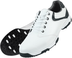 PGM Golf Waterproof Anti-slip Microfiber Leather Nail Shoes Sneakers for Men (Color:White Black Size:40)
