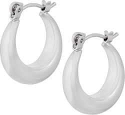 MINACHI Chunky Thick Lightweight Silver Hoop Earrings for Women, Fashion Statement Hoop Earrings, Trendy Jewelry Gift for Women