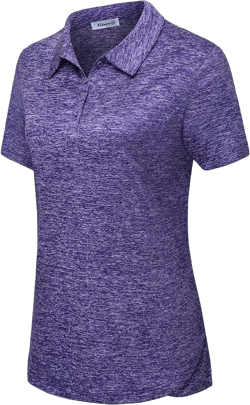 Vldnery Polo Shirts for Women 3-Button Collared Short Sleeve Moisture Wicking Athletic Loose Yoga Tennis Golf Shirts XX-Large Short Shirt Light Blue
