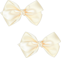 Set of 2 Delicate 3-Inch Satin Bow Hair Clips for Little Girls - Elegant Ivory Hue